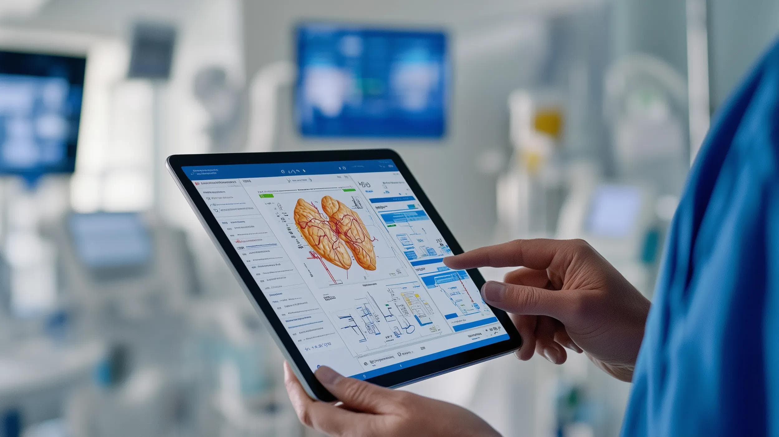 A healthcare professional reviewing patient data to strategize the patient's treatment plan