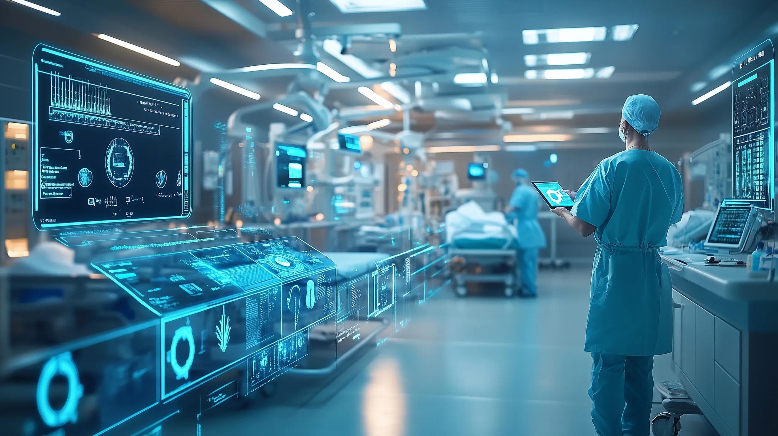 A futuristic hospital using AI technology to treat patients as part of the JDHC technology program