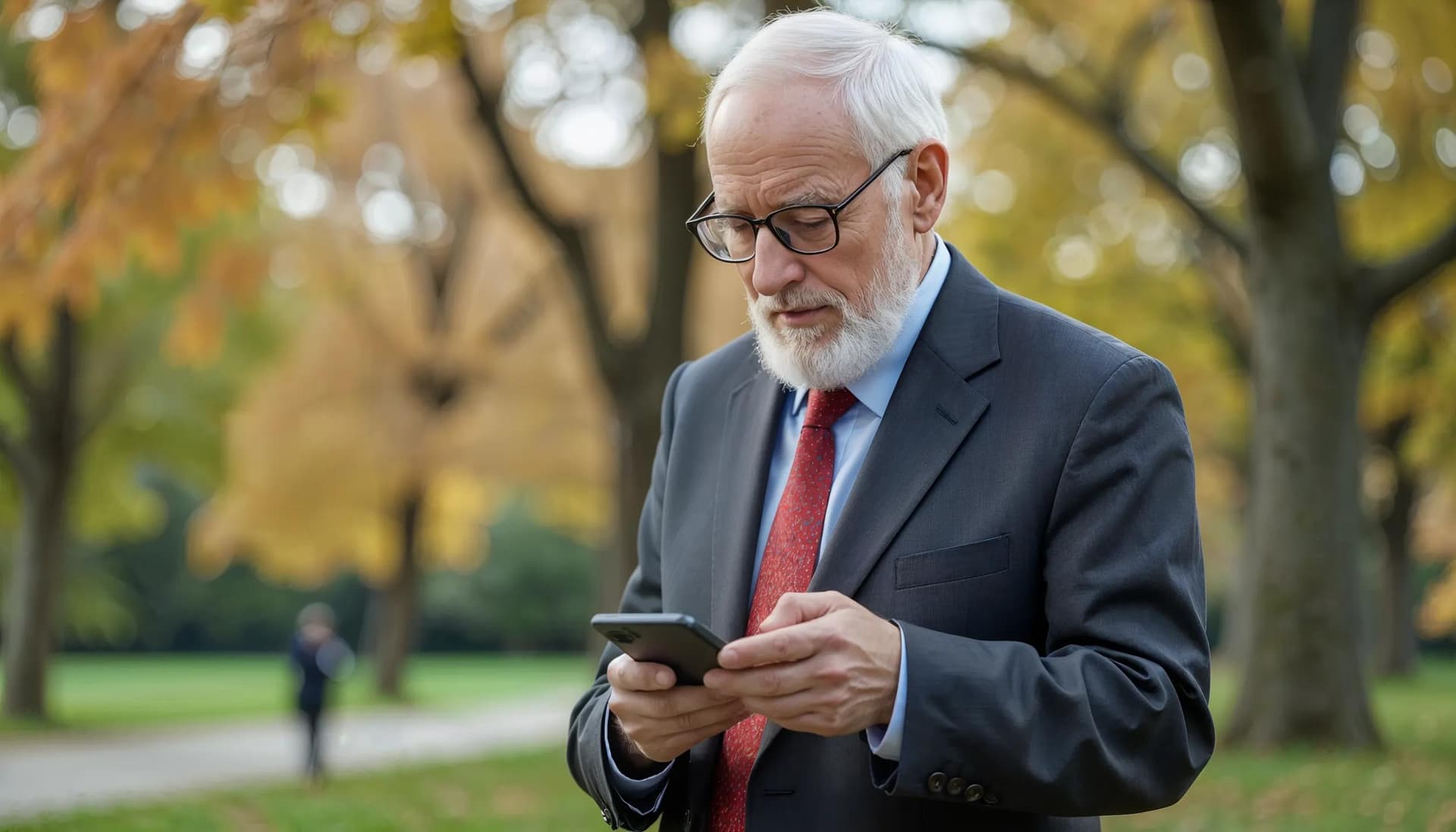 A senior patient reading a notification from their healthcare application service provided by JDHC