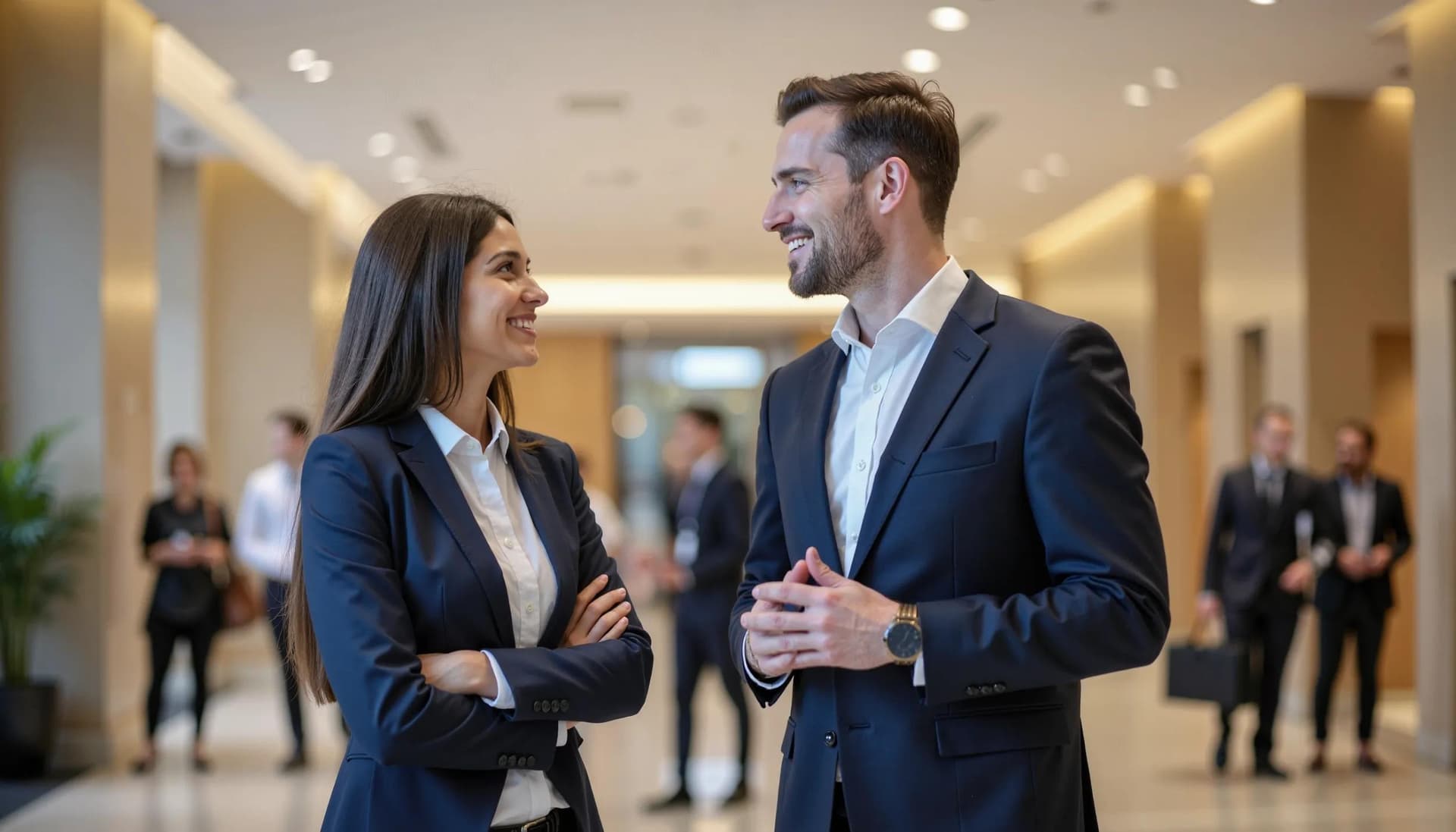 Healthcare professionals networking in an international healthcare conference