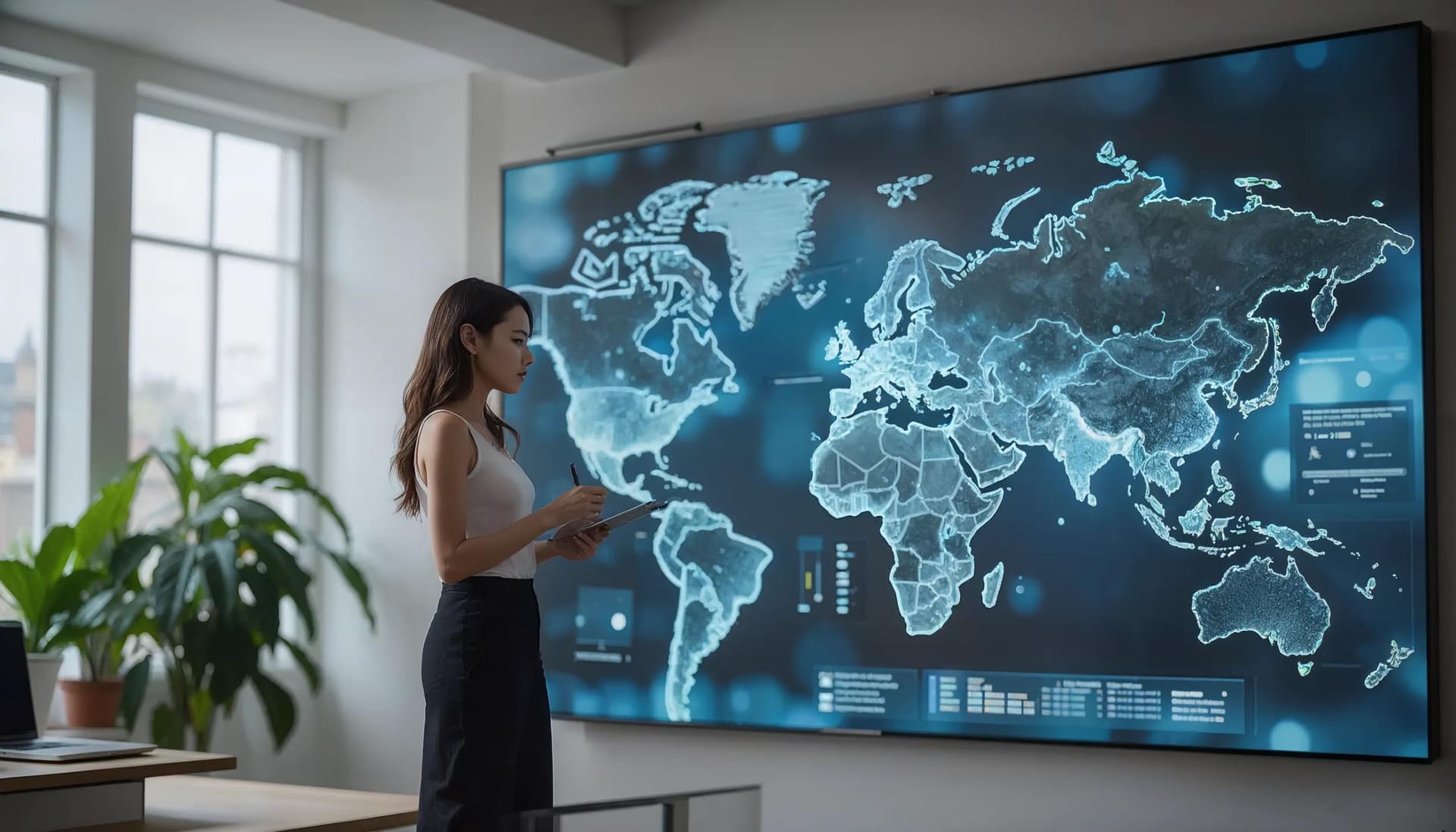 A healthcare administrator reviewing the locations of the different healthcare institutions they manage